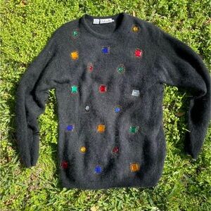 Vintage Rafaella rabbit/lambs wool bedazzled sweater.